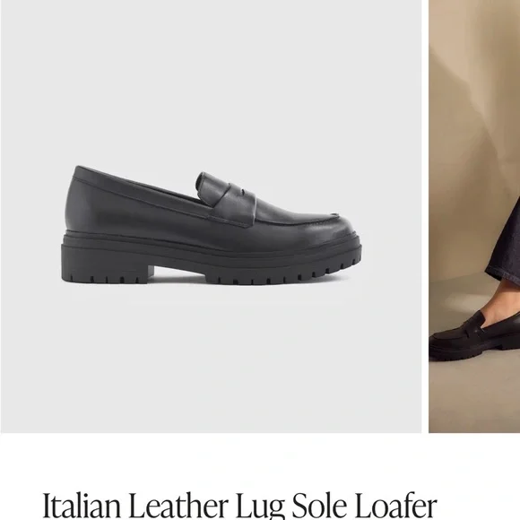 Quince Black Italian Leather Lug Sole Loafer - Picture 6 of 7